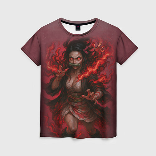 Женская футболка Незуко Камадо реализм / 3D-принт – фото 1