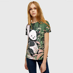 Футболка женская Панда в лесу, цвет: 3D-принт — фото 2
