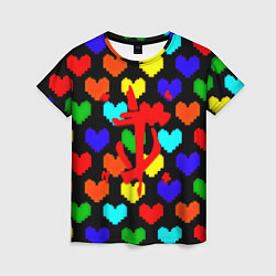 Футболка женская Doom love pixel pattern, цвет: 3D-принт