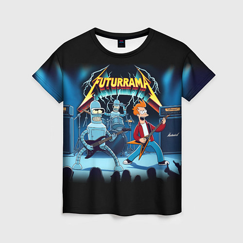Женская футболка Rock group Futurama - ai art fantasy / 3D-принт – фото 1