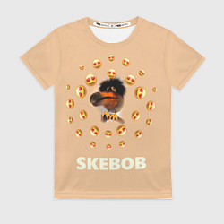 Женская футболка Мем скебоб и смайлики