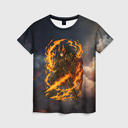 Футболка женская Герой аниме дракон с огненным мечем, цвет: 3D-принт