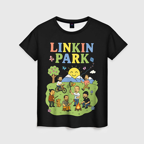 Женская футболка Linkin Park, мультяшный стиль / 3D-принт – фото 1