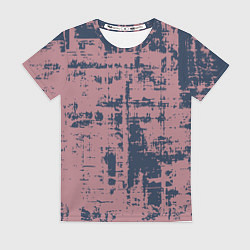 Женская футболка Текстура с потертостями сине-розовая