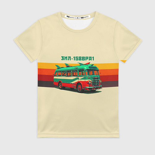 Женская футболка Ретро автобус ЗИЛ поп-арт / 3D-принт – фото 1