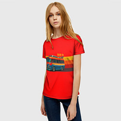 Футболка женская Ретро автобус ЗИУ-6, цвет: 3D-принт — фото 2