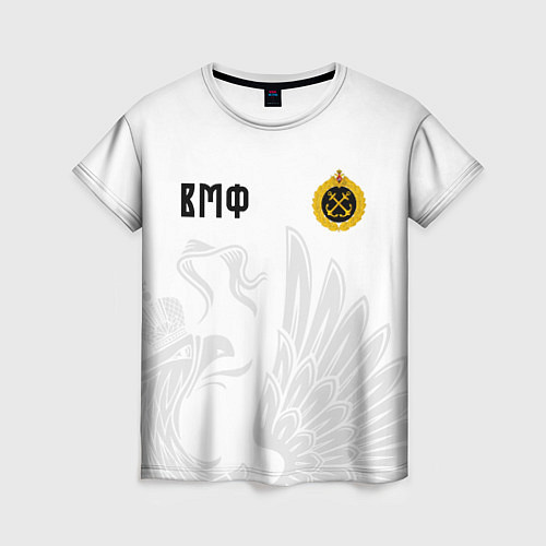 Женская футболка ВМФ России с эмблемой войск / 3D-принт – фото 1