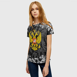 Футболка женская Герб РФ, цвет: 3D-принт — фото 2