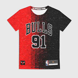 Женская футболка NBA Bulls 91 Rodman