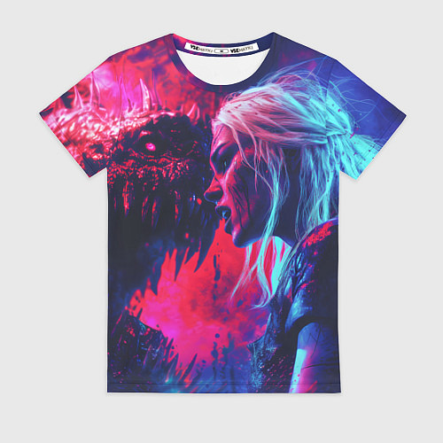 Женская футболка Цири и чудовище / 3D-принт – фото 1