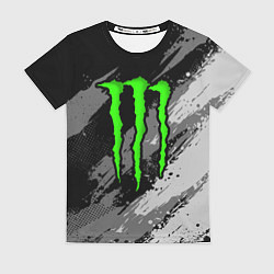 Женская футболка Monster energy - мазки краски