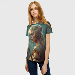 Футболка женская Цири на фоне искр, цвет: 3D-принт — фото 2