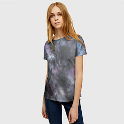 Футболка женская Абстракция - dark blue oil painting, цвет: 3D-принт — фото 2