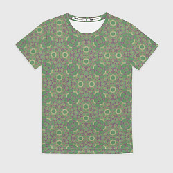 Футболка женская Зелено-фиолетовый калейдоскоп, цвет: 3D-принт
