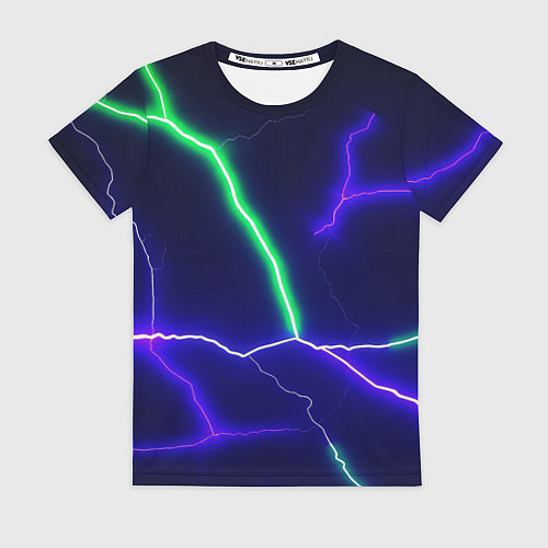 Женская футболка Multicolored lightning / 3D-принт – фото 1