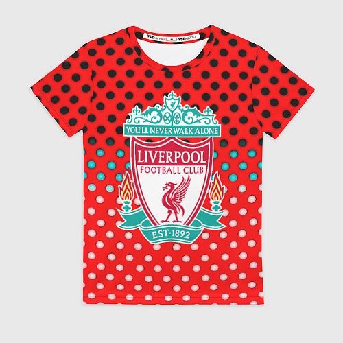 Женская футболка Liverpool точки текстура спорт / 3D-принт – фото 1