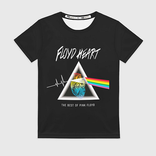 Женская футболка Pink Floyd сердце / 3D-принт – фото 1