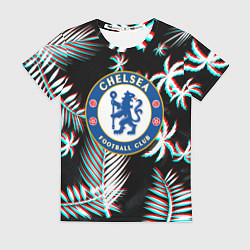 Футболка женская Chelsea тропики глитч текстура, цвет: 3D-принт