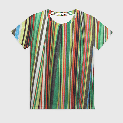 Женская футболка Полоски ткани / 3D-принт – фото 1