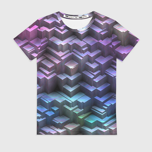 Женская футболка Неоновый рельеф / 3D-принт – фото 1