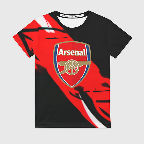 Женская футболка Арсенал геометрия полосы краски / 3D-принт – фото 1