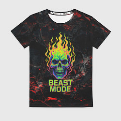 Женская футболка Beast mode череп