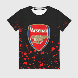 Футболка женская Арсенал красные краски всплеск, цвет: 3D-принт