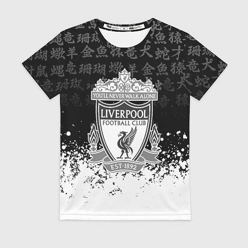 Женская футболка Liverpool японские символы краски / 3D-принт – фото 1