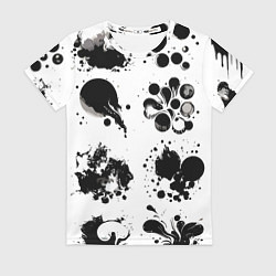Футболка женская Чёрно-белые кляксы - абстракция, цвет: 3D-принт