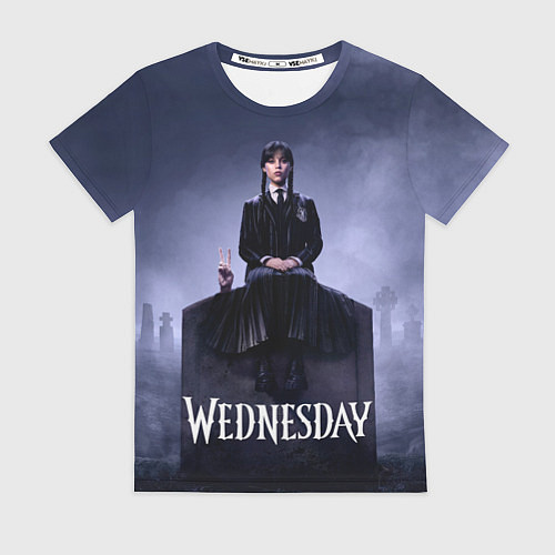 Женская футболка Уэнсдей и вещь на могиле Wednesday / 3D-принт – фото 1