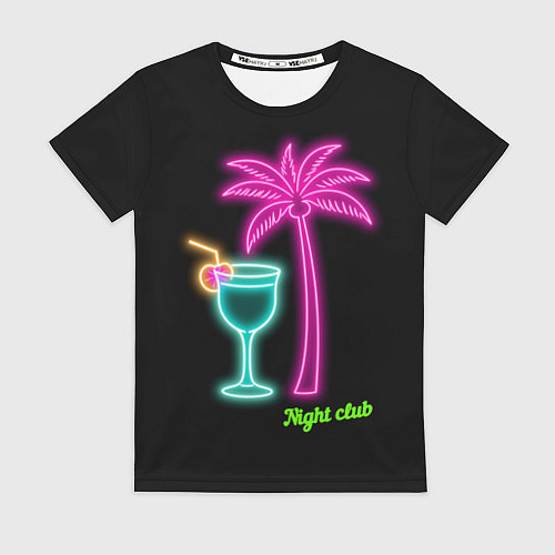 Женская футболка Night club / 3D-принт – фото 1