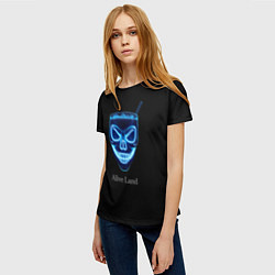 Футболка женская Neon skull cocktail, цвет: 3D-принт — фото 2