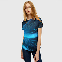 Футболка женская Абстракция волнистых линий, цвет: 3D-принт — фото 2