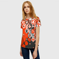 Футболка женская Красно-черная метаморфоза, цвет: 3D-принт — фото 2