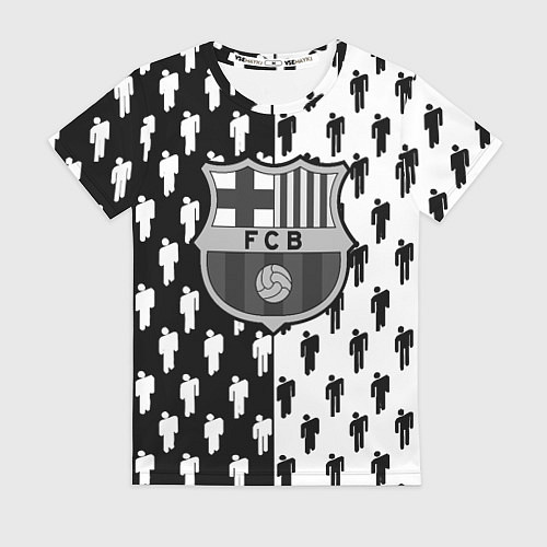 Женская футболка Barcelona спортивный паттерн / 3D-принт – фото 1