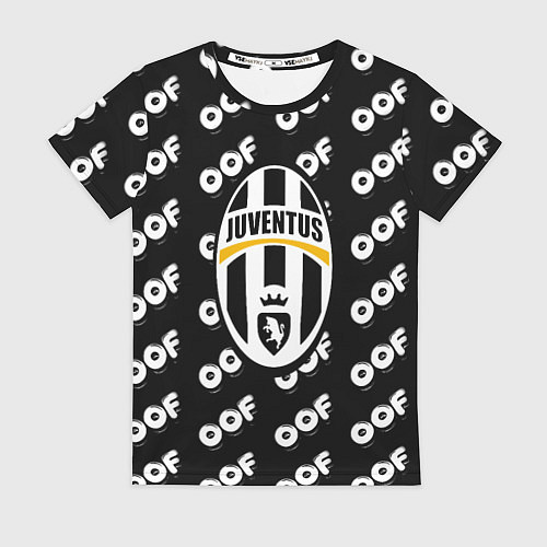 Женская футболка Juventus off pattern / 3D-принт – фото 1