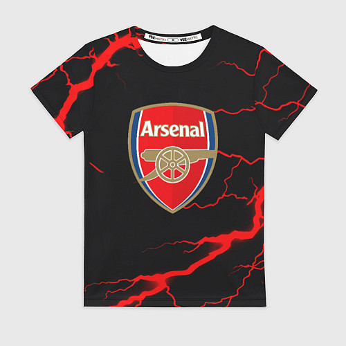 Женская футболка Arsenal красные молнии / 3D-принт – фото 1
