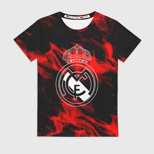 Женская футболка Real Madrid красный огонь / 3D-принт – фото 1