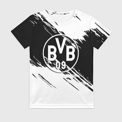 Женская футболка Borussia черно белые полосы