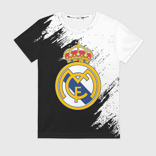 Женская футболка Real Madrid текстура штрихи / 3D-принт – фото 1