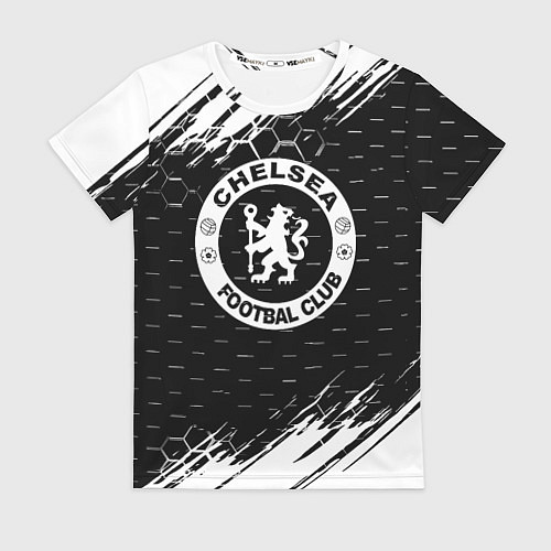 Женская футболка Chelsea штрихи красок текстура / 3D-принт – фото 1