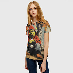 Футболка женская Шрек на фоне осеннего пейзажа, цвет: 3D-принт — фото 2