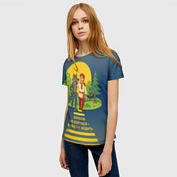 Футболка женская Волков не бояться полноцветный арт, цвет: 3D-принт — фото 2