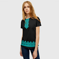 Футболка женская Рубаха вышиванка славянская, цвет: 3D-принт — фото 2
