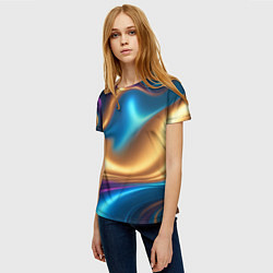 Футболка женская Сплавы разноцветные, цвет: 3D-принт — фото 2