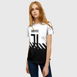 Футболка женская Ювентус полосы геометрия линии, цвет: 3D-принт — фото 2