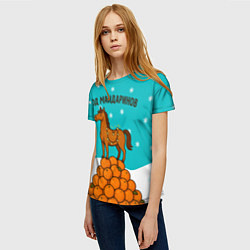 Футболка женская Лошадь на горе мандаринов 2026, цвет: 3D-принт — фото 2