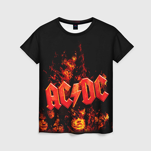 Женская футболка AC/DC Flame / 3D-принт – фото 1