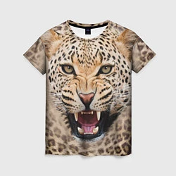 Женская футболка Взгляд леопарда