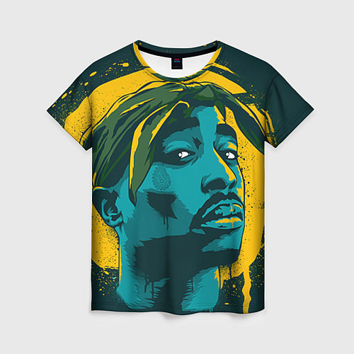 Женская футболка 2Pac Shakur / 3D-принт – фото 1